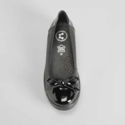 Hot Bailarina cuña charol negra Mujer Zapatos Confort|Bailarinas