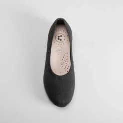 Bailarina knit negra Mujer Zapatos Confort|Bailarinas