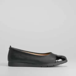 Best Bailarina negra puntera charol Mujer Zapatos Confort|Bailarinas