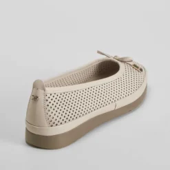 Best Bailarina perfos de piel beige Mujer Zapatos Confort|Bailarinas