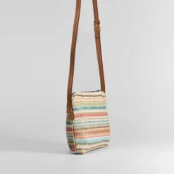 Discount Bandolera rectangular rafia multicolor PICCOLA PIU Bolsos Y Carteras