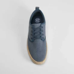Hot Blucher de lona y yute azul marino Hombre Zapatillas Lona