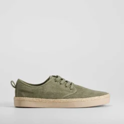 Blucher de lona y yute verde Hombre Zapatillas Lona