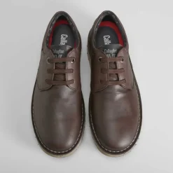 Clearance Blucher dentado de piel marrón Hombre Zapatos Confort|Zapatos Casual