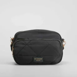 Bolso bandolera acolchado nylon negro Bolsos Y Carteras