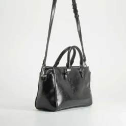 Bolso bandolera con asa brillo negro Bolsos Y Carteras