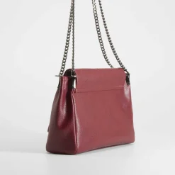 Sale Bolso bandolera solapa pespuntes burdeos Bolsos Y Carteras