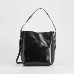 Best Bolso hombro con asa brillo negro PICCOLA PIU Bolsos Y Carteras