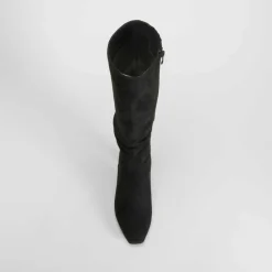 Best Bota alta tacón arrugada negra PICCOLA PIU Mujer Botas Tacón