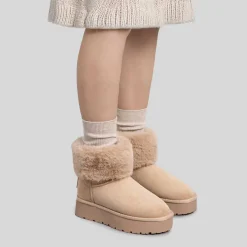 Discount Bota australiana pelo beige Mujer Botines Planos