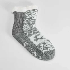 Clearance Bota calcetín antideslizante gris mujer Calcetines