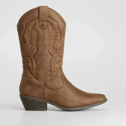 Clearance Bota campera alta tacón Mujer Botas Tacón