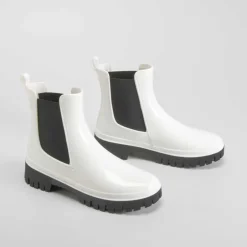 Online Bota chelsea blanco piso track PICCOLA PIU Mujer Botas De Agua