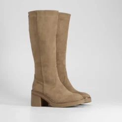 Outlet Bota de tacón crepe marrón Mujer Botas Tacón