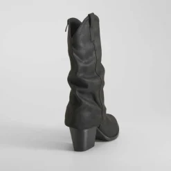 Clearance Bota tacón campera negra Mujer Botines Tacón