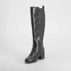 New Bota tacón medio negro PICCOLA PIU Mujer Botas Tacón