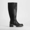 Bota tacón negra Mujer Botas Tacón