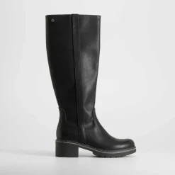 Bota tacón negra Mujer Botas Tacón
