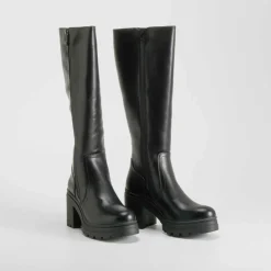 Discount Bota tacón plataforma negra Mujer Botas Tacón