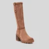 Online Bota tacón taupe Mujer Botas Tacón