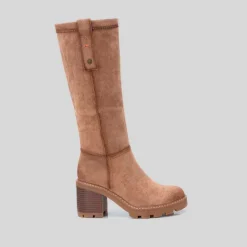 Online Bota tacón taupe Mujer Botas Tacón