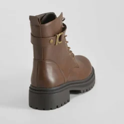 Online Botín acordonado marrón PICCOLA PIU Mujer Botines Planos