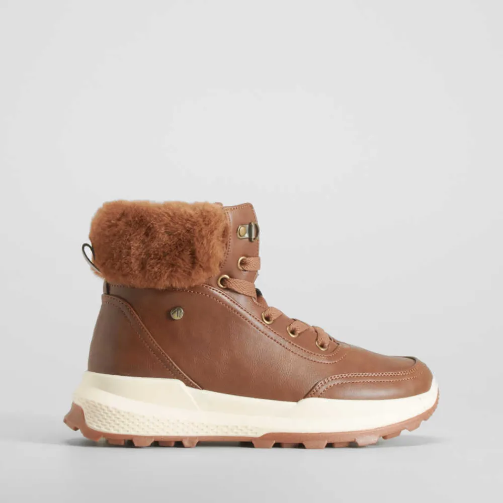 Clearance Botín adeportivado cordón marrón Mujer Botines Planos