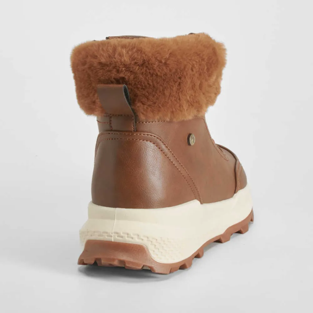 Clearance Botín adeportivado cordón marrón Mujer Botines Planos