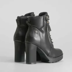 Clearance Botín alto polipiel con cordones Mujer Botines Tacón