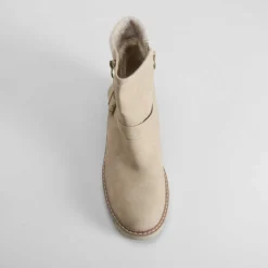 Sale Botín biker beige Mujer Botines Tacón