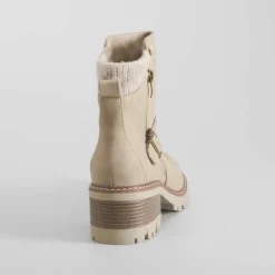 Sale Botín biker beige Mujer Botines Tacón