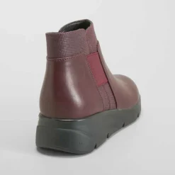 New Botín burdeos Mujer Botines Planos