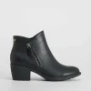 Sale Botín campero cremallera negro Mujer Botines Tacón