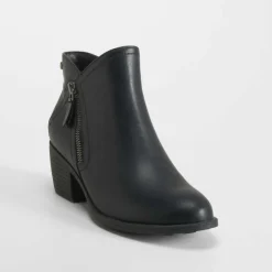 Sale Botín campero cremallera negro Mujer Botines Tacón