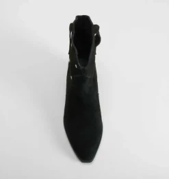 Discount Botín campero piel negro Mujer Botines Tacón