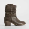 Hot Botín campero tacón marrón Mujer Botines Tacón
