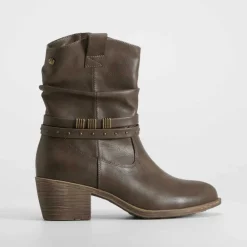 Hot Botín campero tacón marrón Mujer Botines Tacón