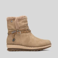 New Botín casual pelo beige Mujer Botines Planos