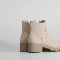 Clearance Botín chelsea basic track beige Mujer Botines Tacón|Botines Planos