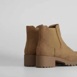 New Botín chelsea basic track marrón Mujer Botines Tacón|Botines Planos