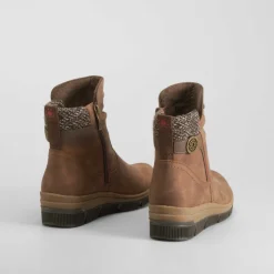 New Botín con cuña marrón Mujer Botines Planos