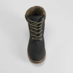 Best Botín cordón cuello lana negro Mujer Botines Planos