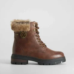 Botín cordón cuero Mujer Botines Planos