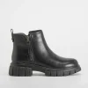 Clearance Botín cremallera vestir Soft Insock negro Mujer Botines Planos