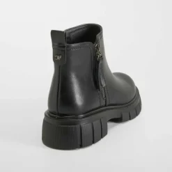 Clearance Botín cremallera vestir Soft Insock negro Mujer Botines Planos