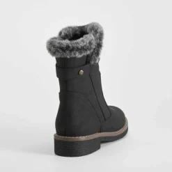 Clearance Botín crepe hebillas negro Mujer Botines Planos