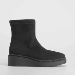 Clearance Botín cuña elástico negro PICCOLA PIU Mujer Botines Planos