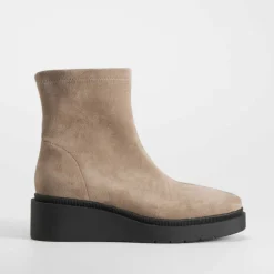 Outlet Botín cuña elástico taupe PICCOLA PIU Mujer Botines Planos