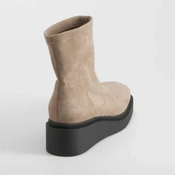 Outlet Botín cuña elástico taupe PICCOLA PIU Mujer Botines Planos