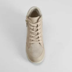 Botín cuello lana Shock Absorber beige Mujer Botines Planos